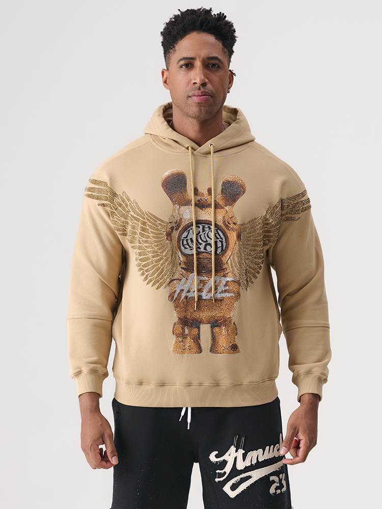 TCH Cotton Rhinestone Graphic Pullover Hoodie