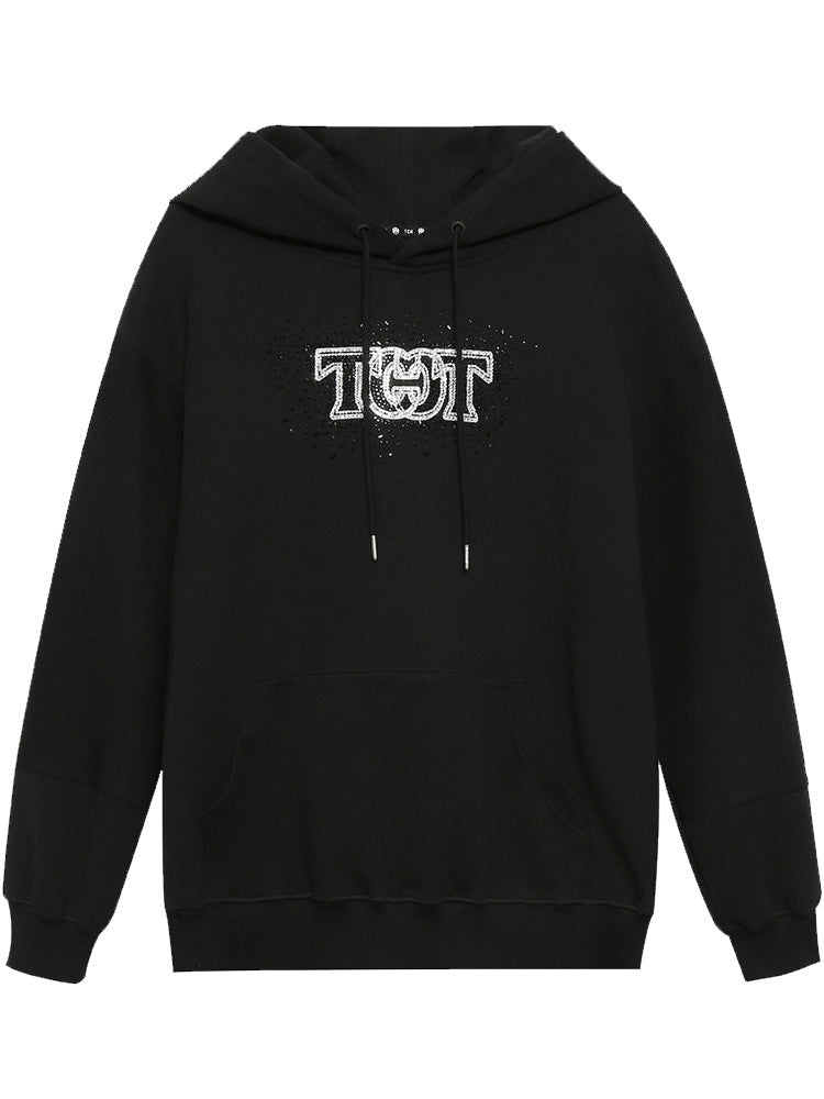 TCH Rhineston Wings Pullover Black Hoodie