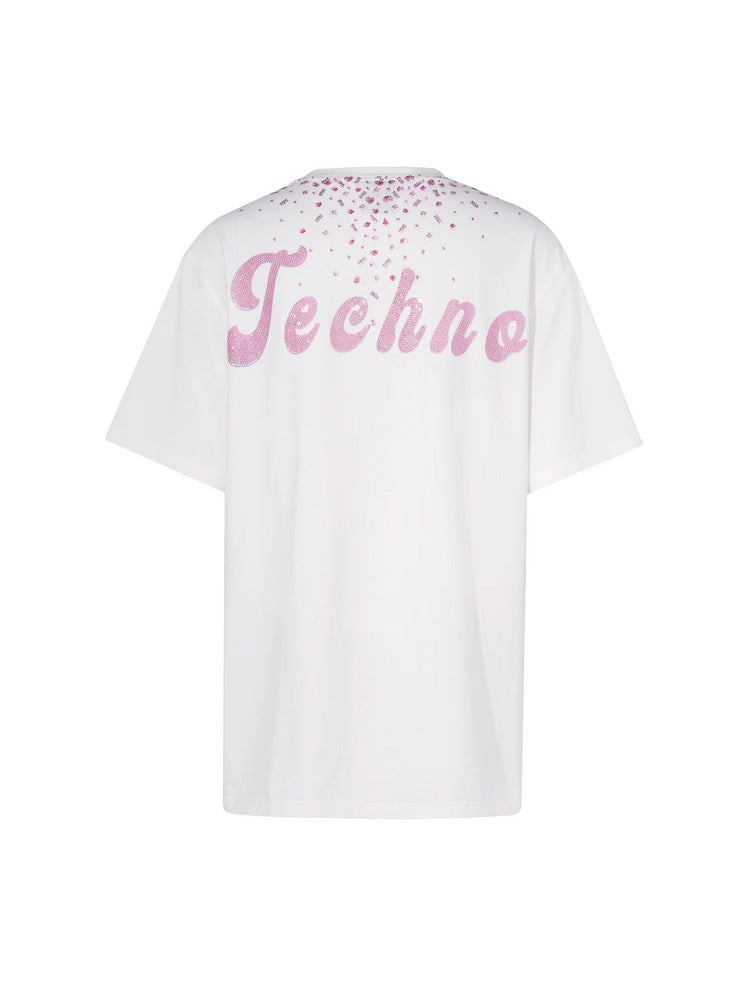TCH Luxury Pink Rhinestone Cartoon Character T-Shirt