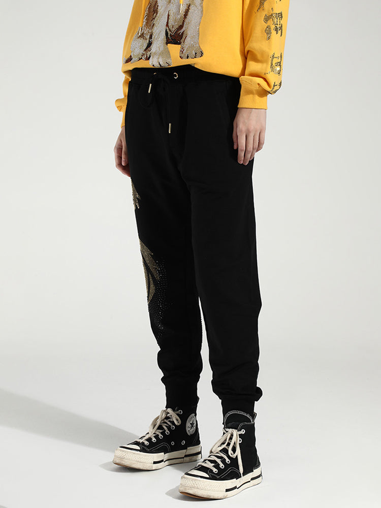 TCH Unisex Rhinestone Graphics Sweatpants