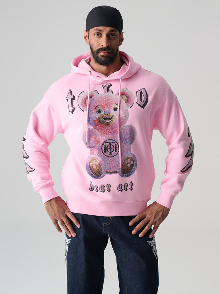 TCH Unisex Rhinestone Graphic Sweatshirt-Teddy Bear&Wings Pullover