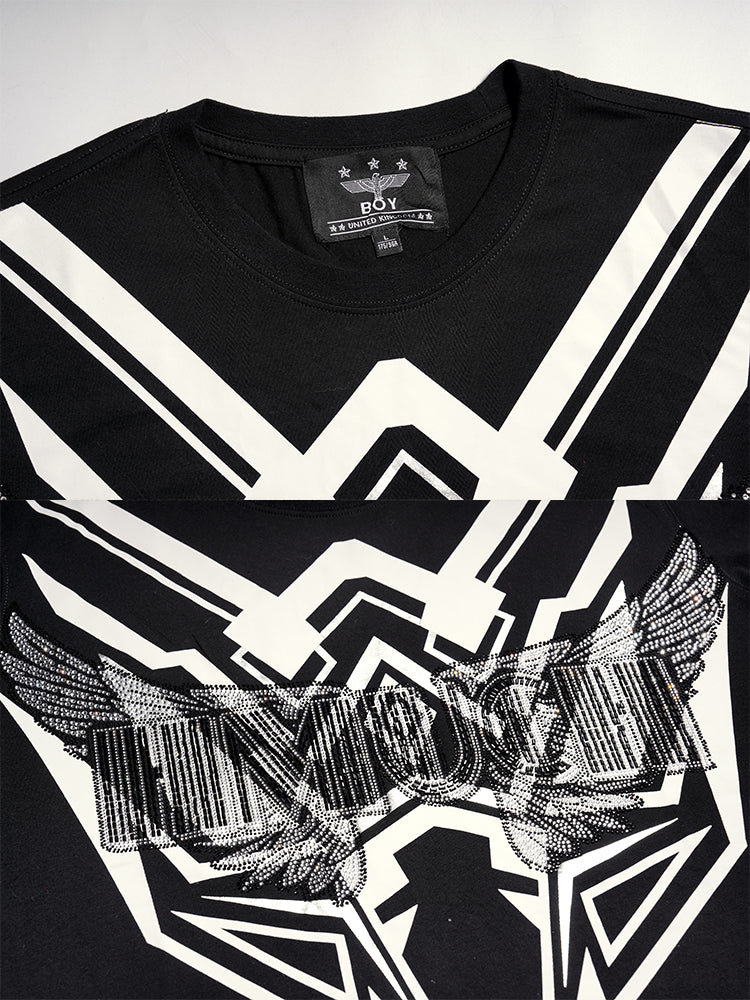 TCH Unisex Rhinestone Graphic Print Cotton Tee