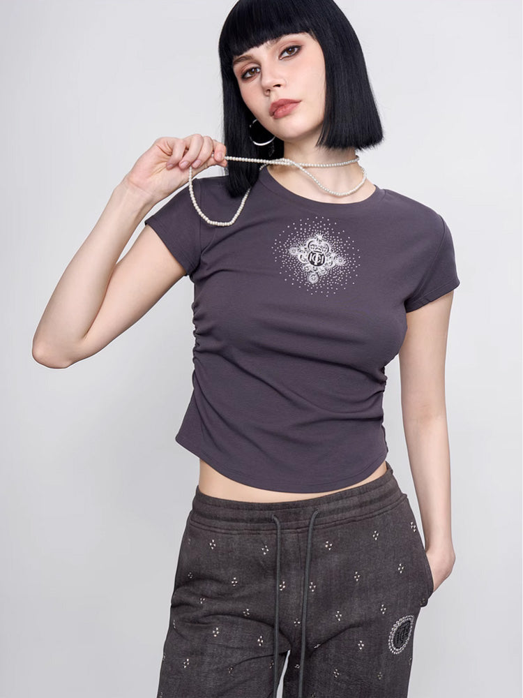 TCH Crystal-Embroidered Semi-Fitted Baby Tee