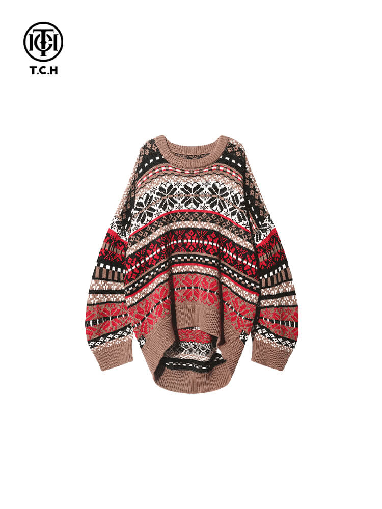 TCH Multicolor Wool Oversized Knit Sweater