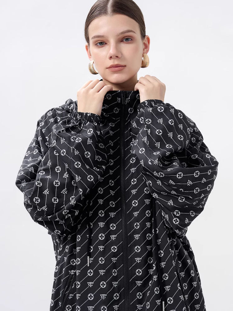 TCH Rhinestone Old Flower Down Jackets Unisex Black