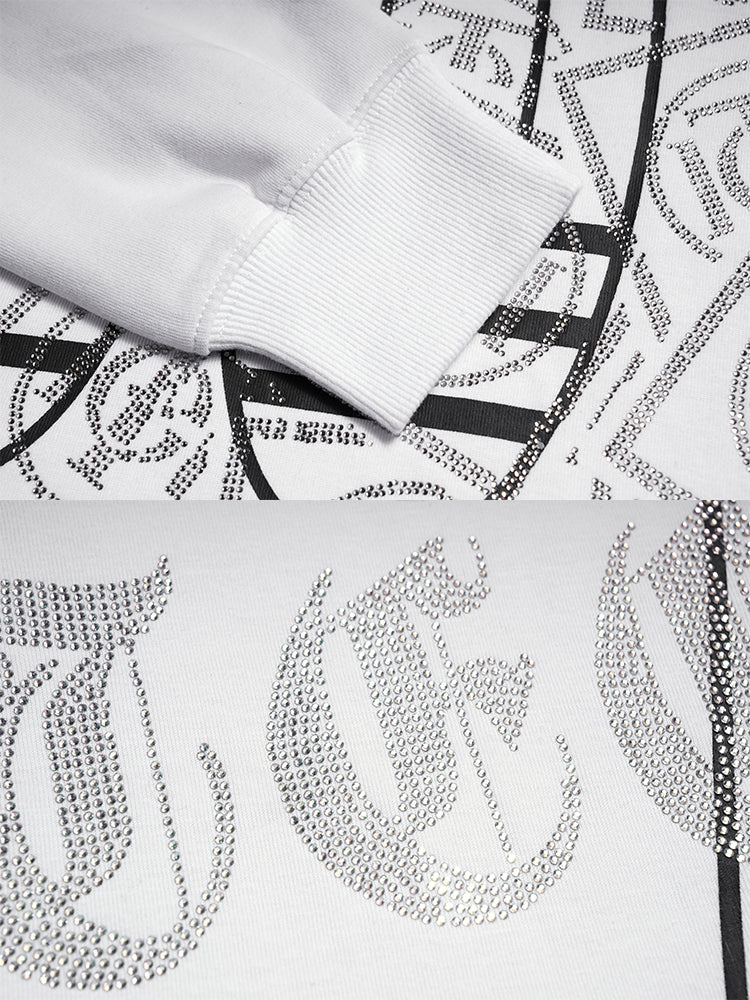 TCH Rhinestone Football-Inspired Oversized Sweatshirt