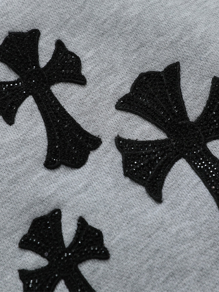 QuickShip TCH Graphic Cross Print Zip Up Hoodie Sweatshirt