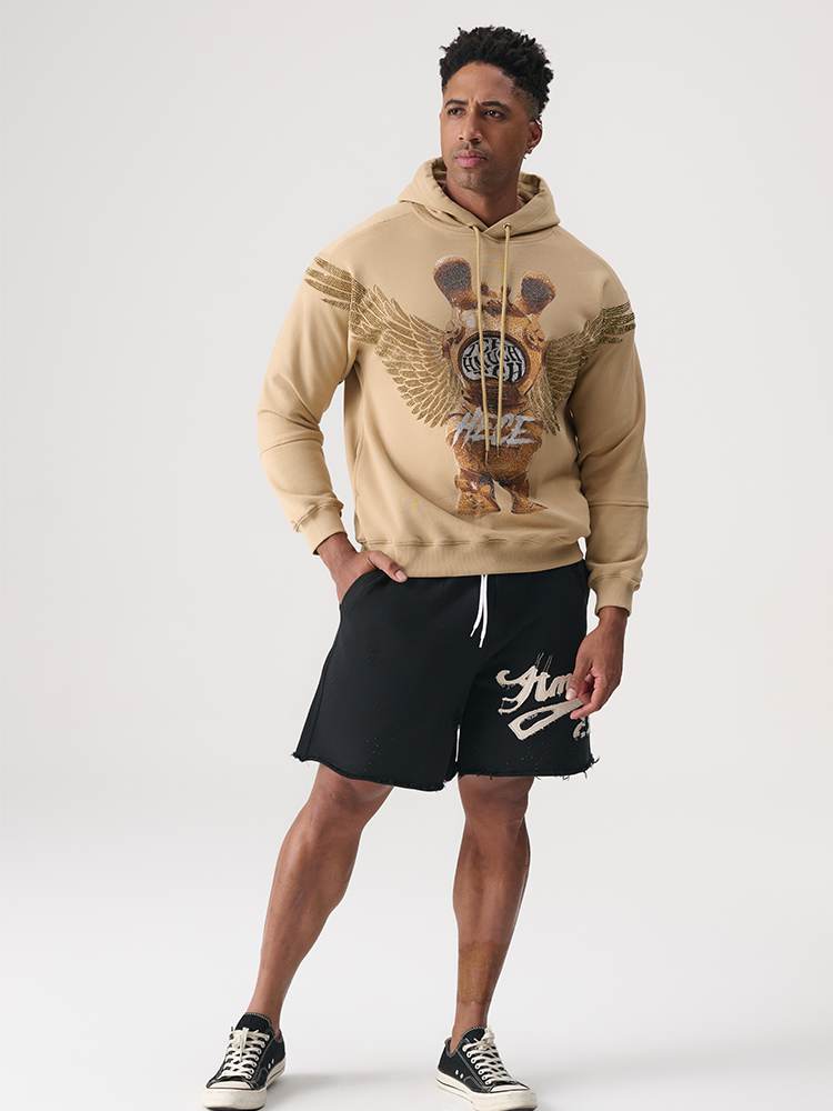 TCH Cotton Rhinestone Graphic Pullover Hoodie