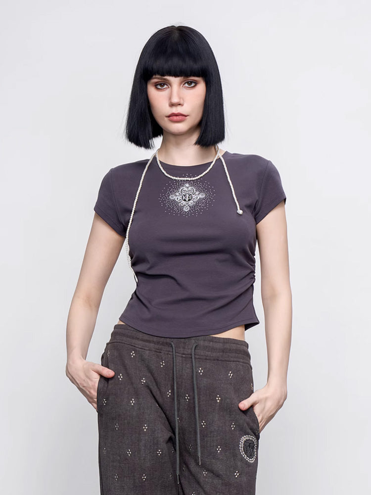 TCH Crystal-Embroidered Semi-Fitted Baby Tee