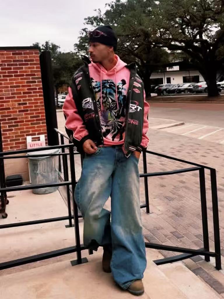 TCH Unisex's Oversized Tiger Hot Diamond Colorful Hoodie