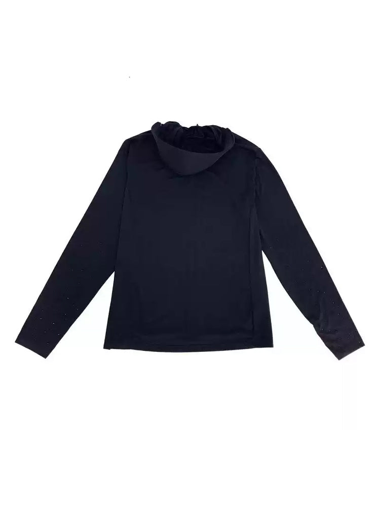 TCH Graphic Crystal-Embellished Hoodie Jacket with Sun Protection