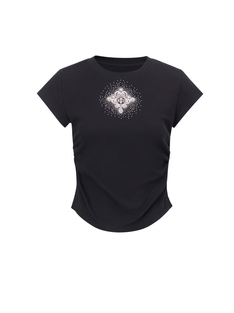 TCH Crystal-Embroidered Semi-Fitted Baby Tee