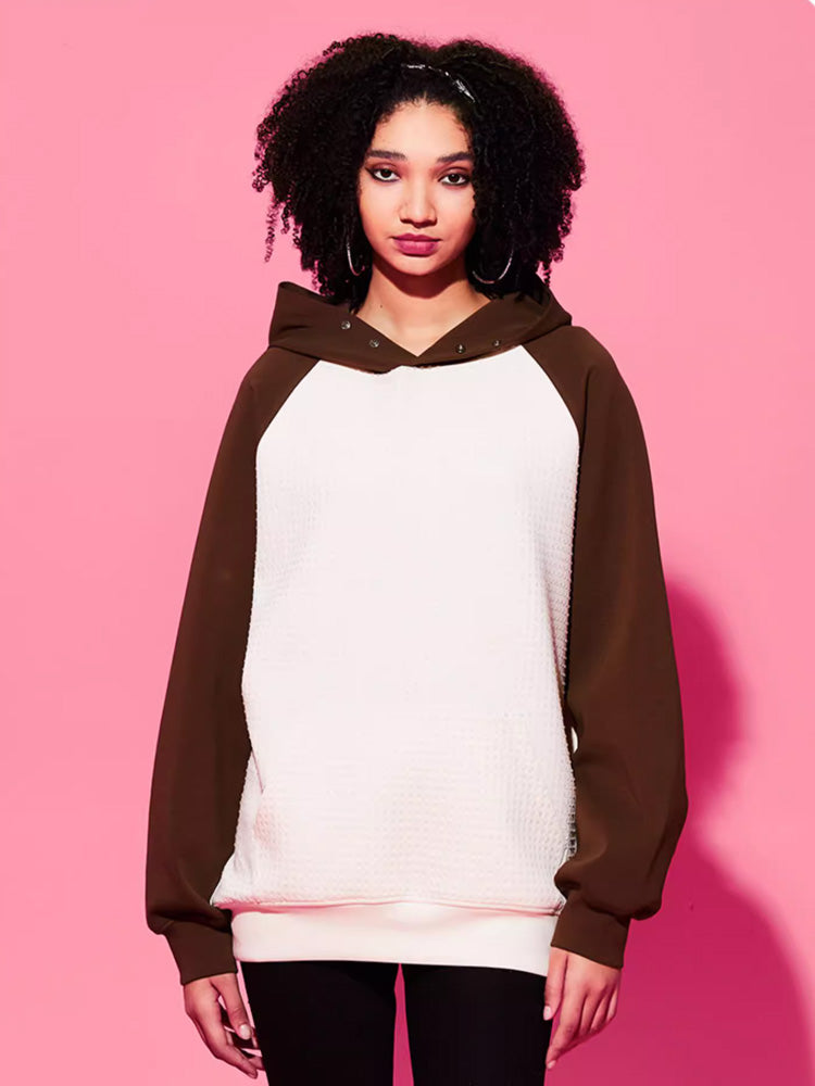 TCH Rhinestone Raglan Oversized Fleece Hoodie