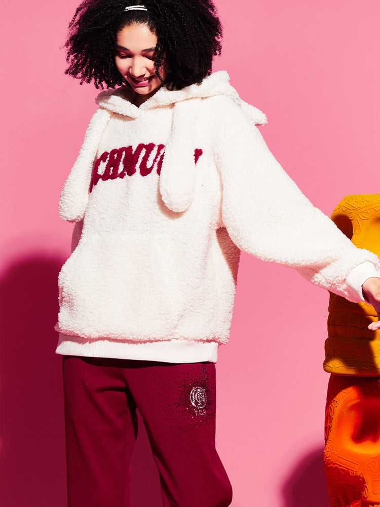 TCH Rhinestone Sherpa Hoodie Sweater