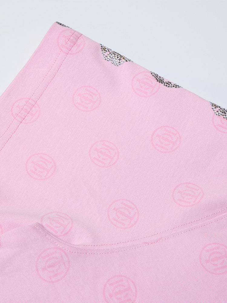 TCH Luxury Rhinestone Pear Teddy Dear Shiny T-Shirt