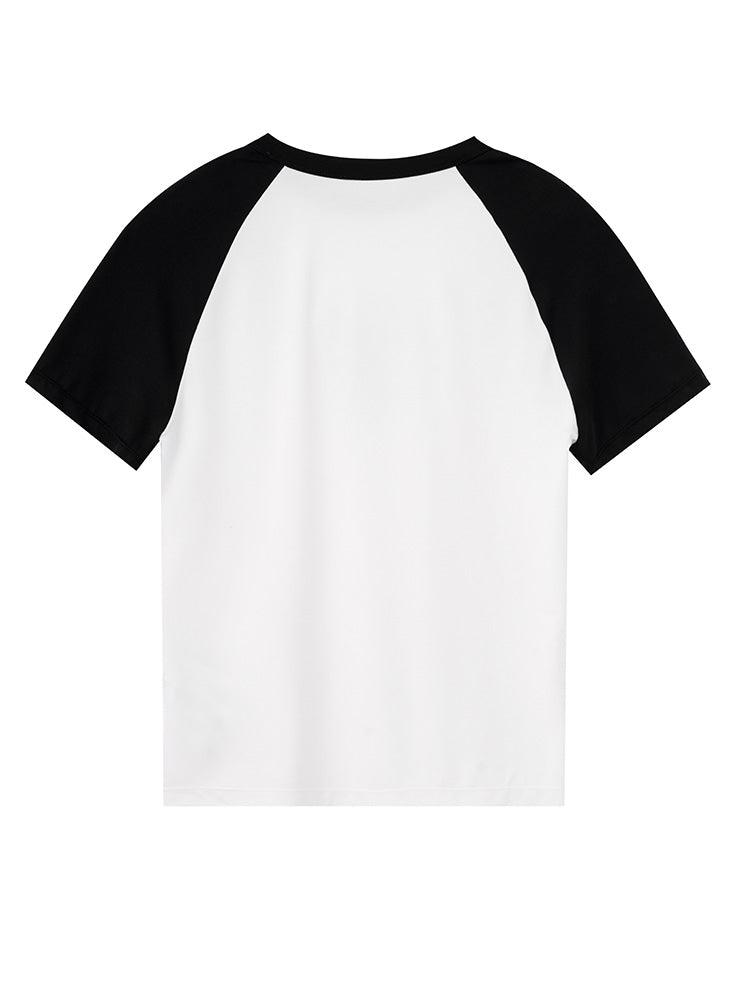 TCH Rhinestone Logo Contrast Raglan Sleeve Tee