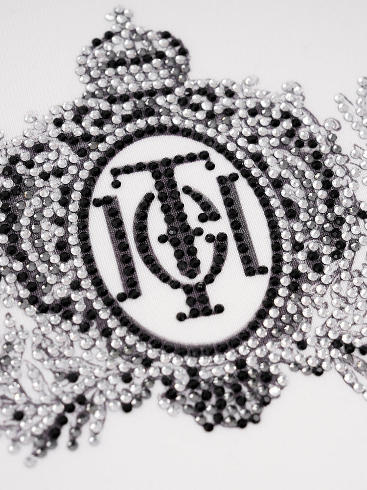 TCH Rhinestone Logo Contrast Raglan Sleeve Tee