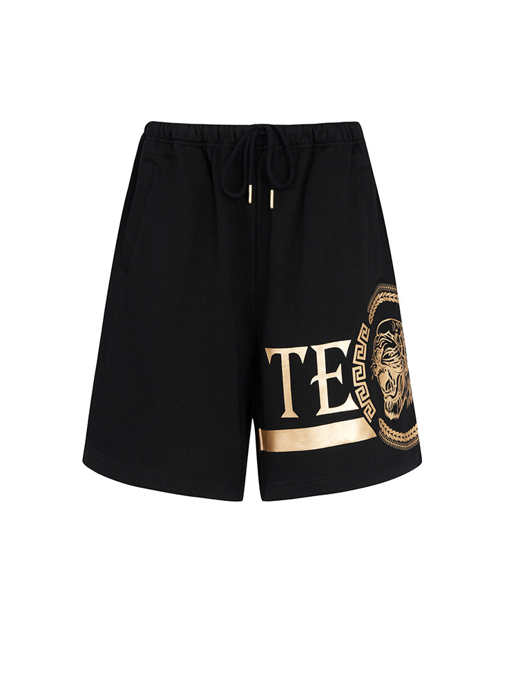 TCH Logo Print Lion Cotton Track Shorts