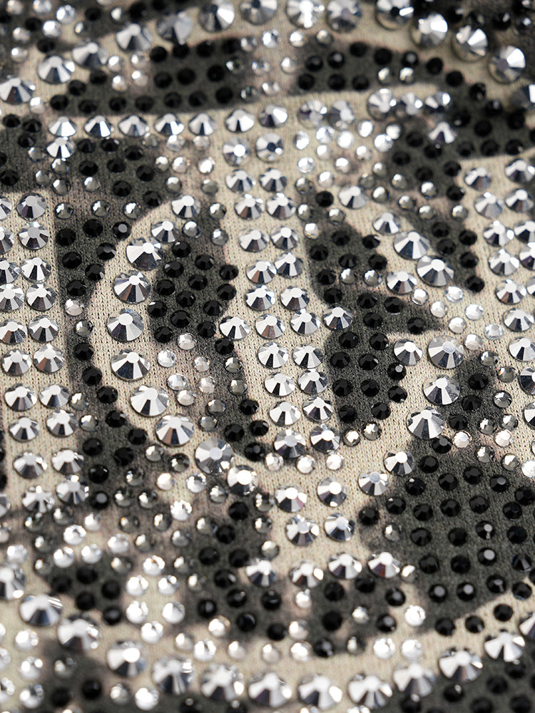 TCH Women's Rhinestone Floral Bodycon Party Midi Dress