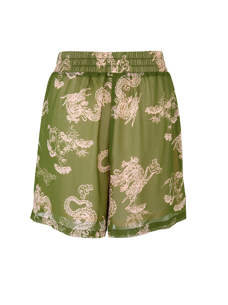 TCH Jacquard Gragon Vintage Mini Shorts