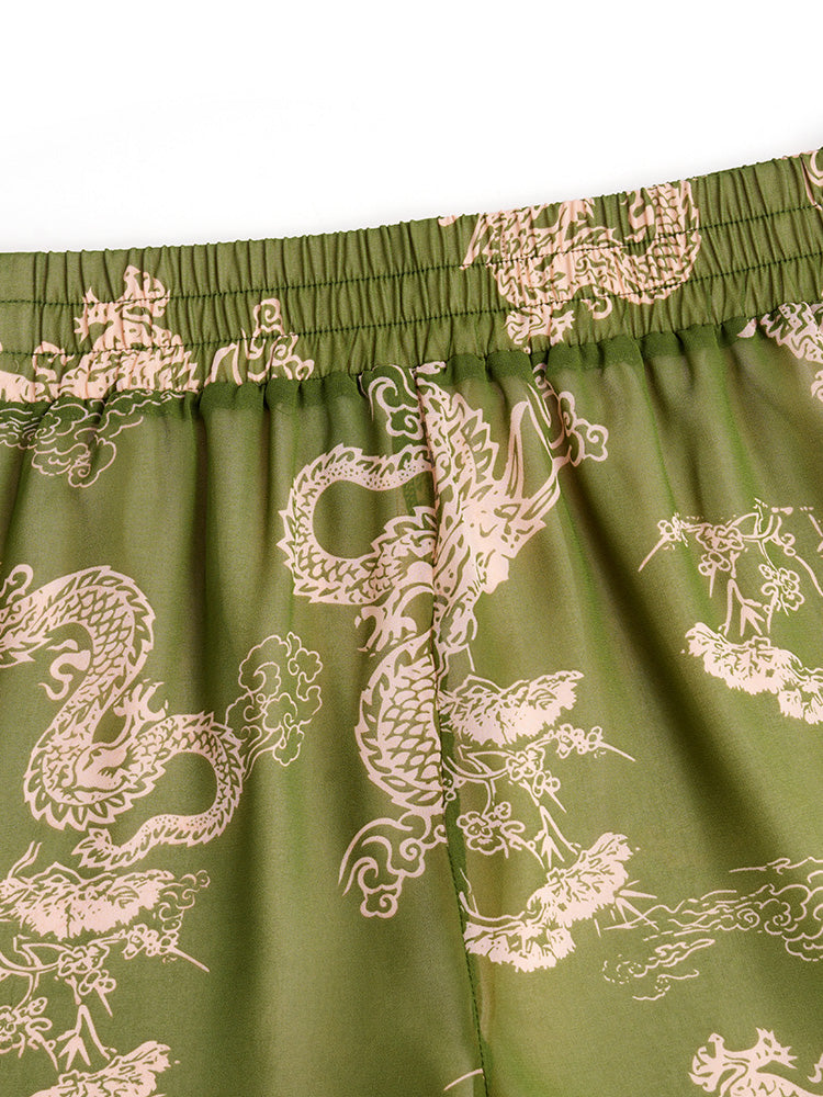 TCH Jacquard Gragon Vintage Mini Shorts