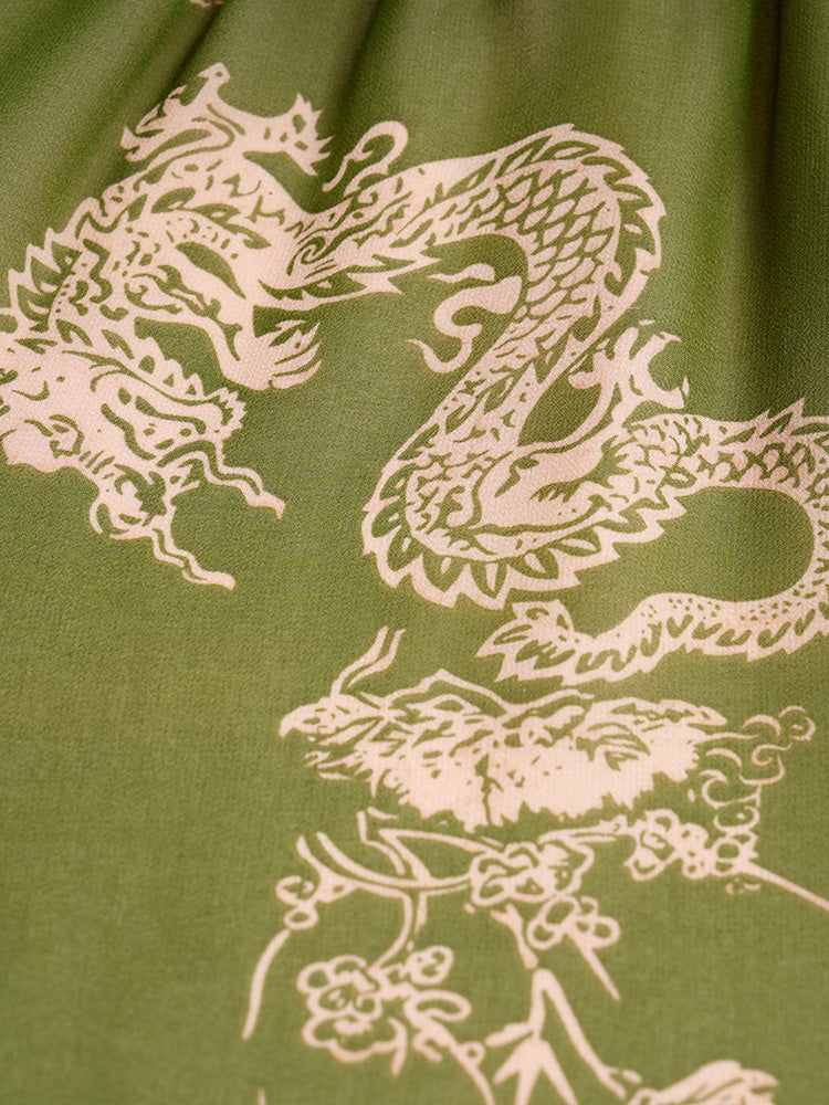 TCH Jacquard Gragon Vintage Mini Shorts