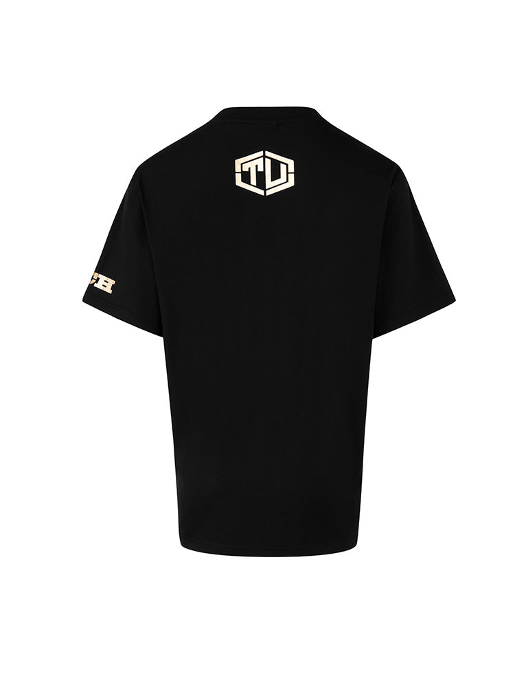 TCH Gold Graphic Print Streetwear Black T-shirt