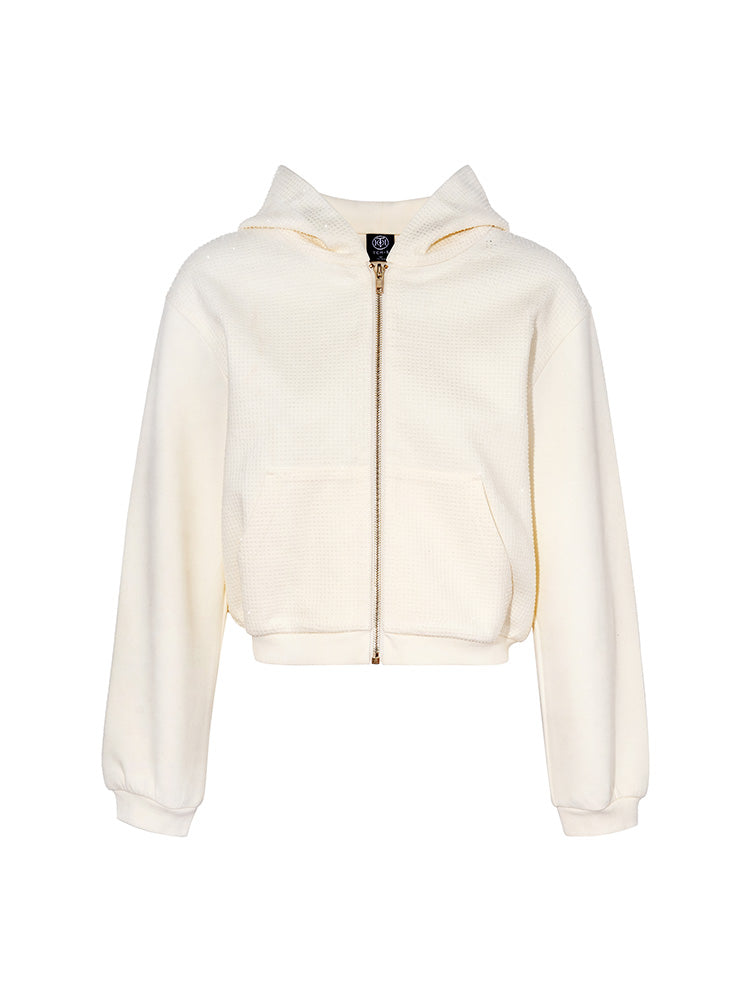 TCH Allover Rhinestone Zip Up Hoodies Jacket