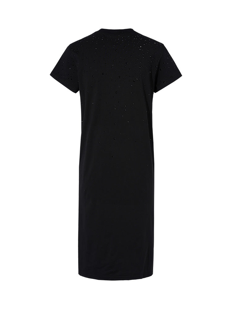 TCH Crystal-Embroidered Split Slim Midi Dress