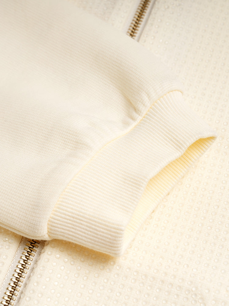 TCH Allover Rhinestone Zip Up Hoodies Jacket