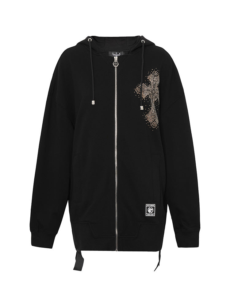 TCH Oversized Rhinestone Logo Graphic Streetwear Jacket