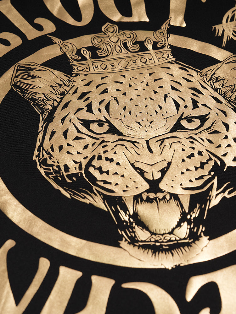 TCH Unisex Gold Graphic Leopard Sweatshirt in Black