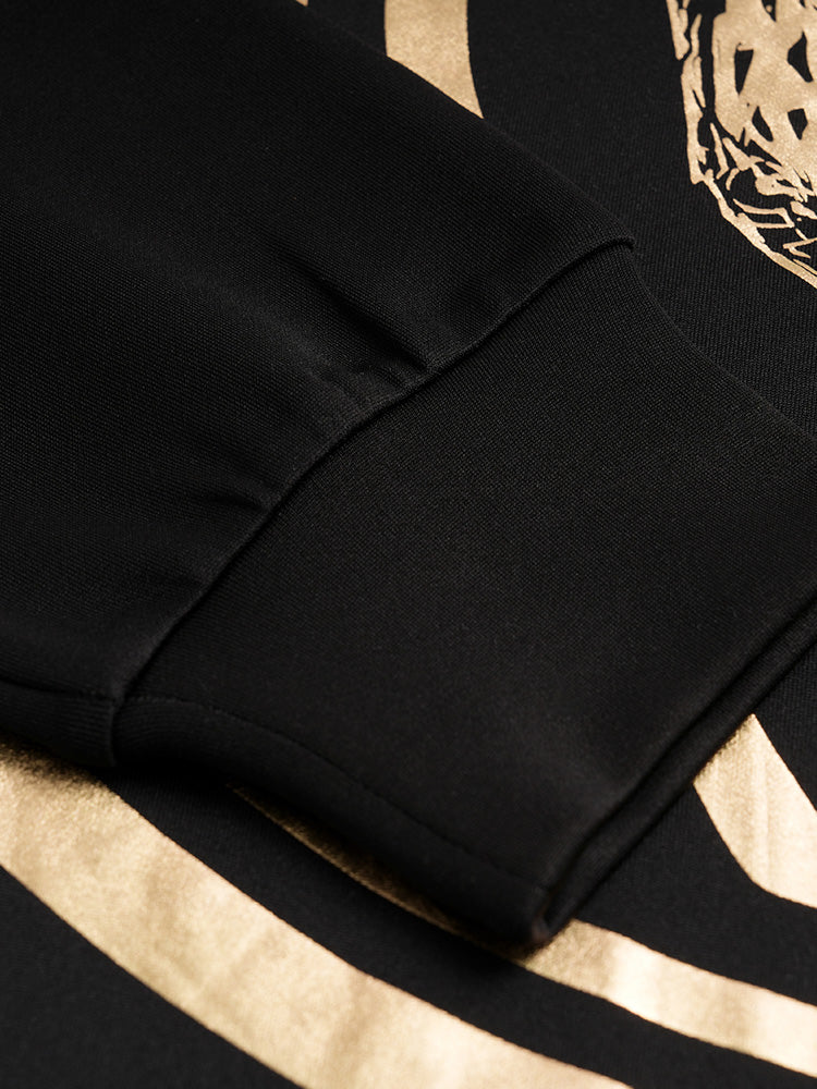 TCH Unisex Gold Graphic Leopard Sweatshirt in Black