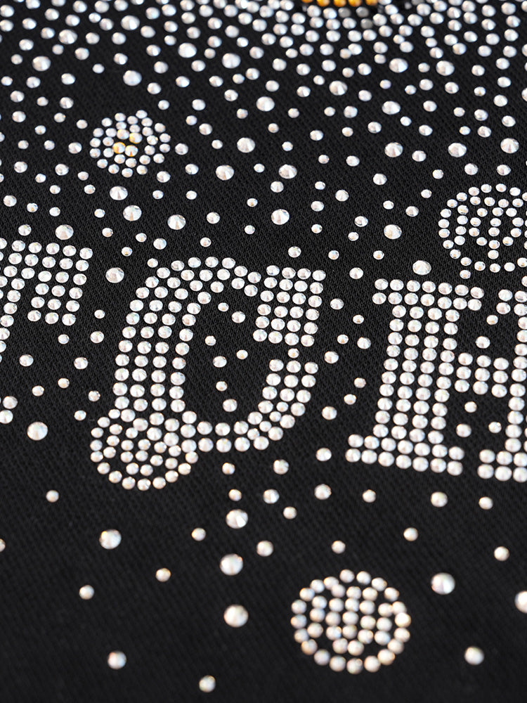 TCH Rhinestone Daisy Flower Lace Neck Midi Dress