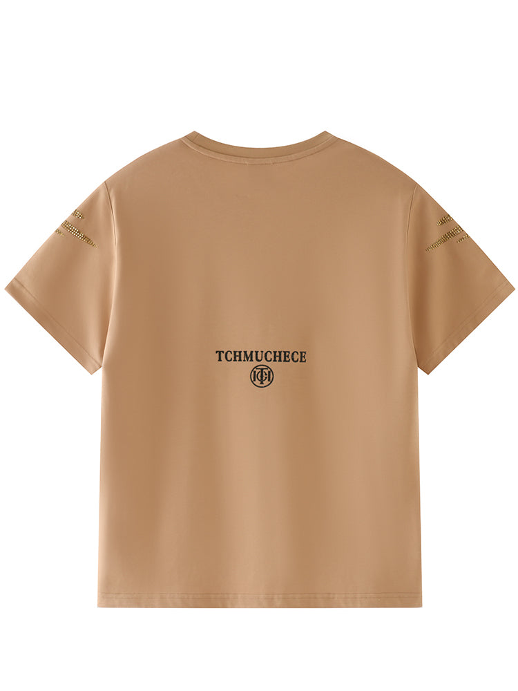 TCH Space Rabbit Round Neck Pullover Short Sleeve T-Shirt