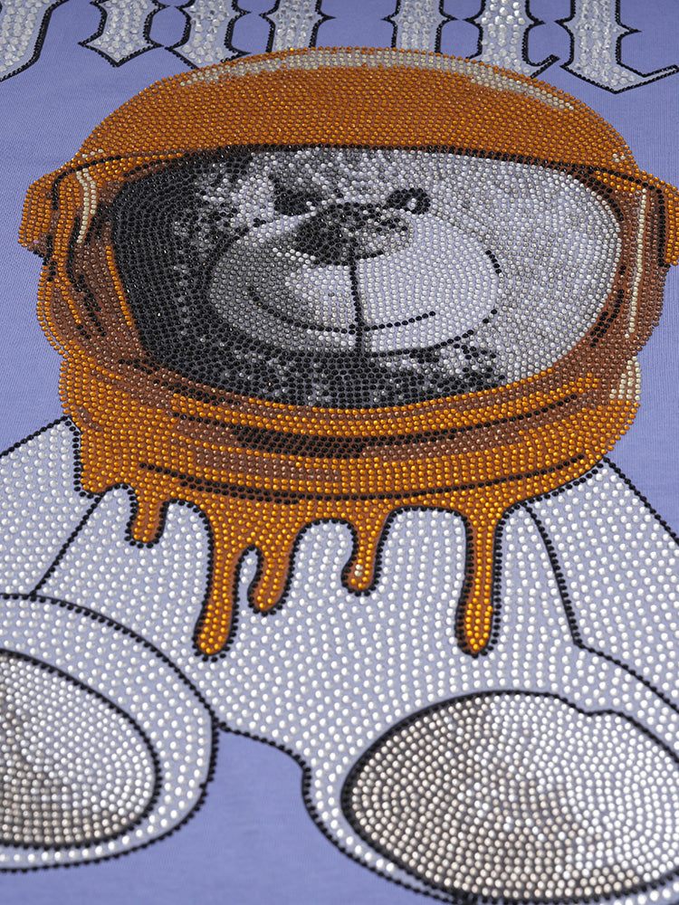 TCH Oversized Rhinestone Graphic T-shirt with Lace