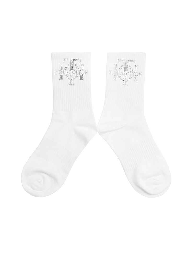 TCH Logo Rhinestone Cotton Socks