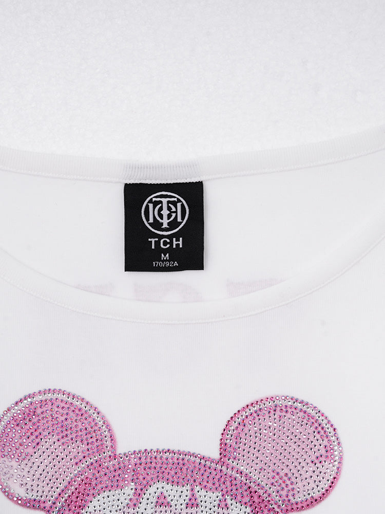 TCH Presale Graphic Rhinestone Drawstring Crop Top
