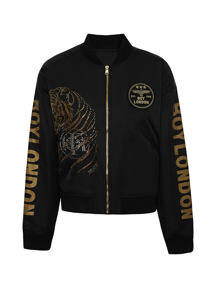 TCH Unisex Rhinestone Graphic Streetwear Bomber Jacket