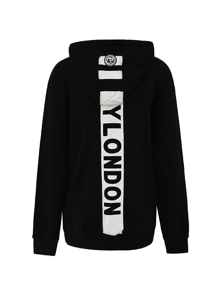 TCH Rhinestone Logo Oversized Black Hoodies