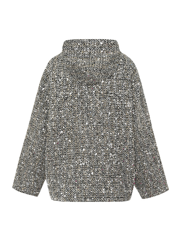 TCH Rhinestone Sequin Glam Sparkle Wing Hoodie