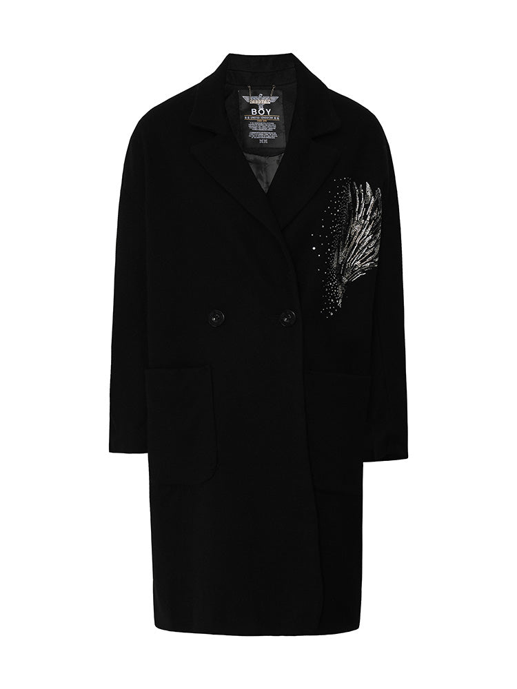 TCH Oversized Rhinestone Logo Winter Coat