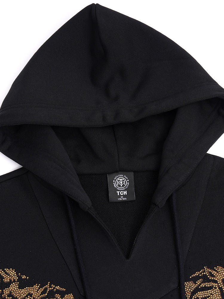TCH Graphic Rhinestone Cotton Unisex Hoodie