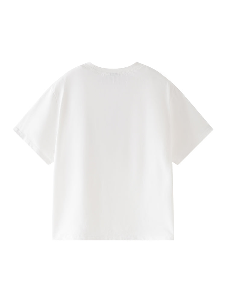 TCH Rabbit Print Solid Cotton T-shirt