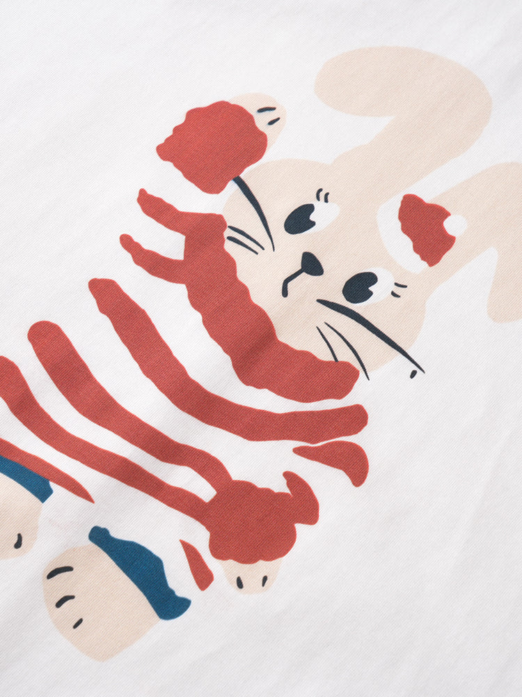 TCH Rabbit Print Solid Cotton T-shirt