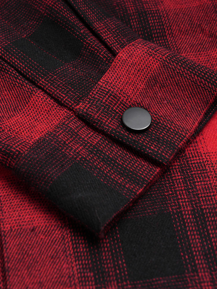 TCH Plaid Graphic Rhinestone Overzied Shirt