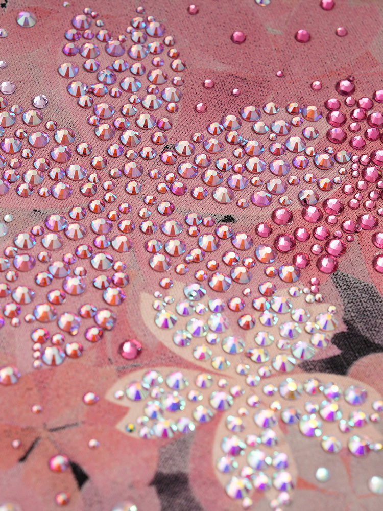 TCH Leopard Rhinestone Floral Print T Shirt Dress