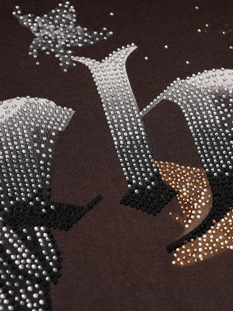 TCH Galaxy Rhinestone Wings Graphic T-shirt