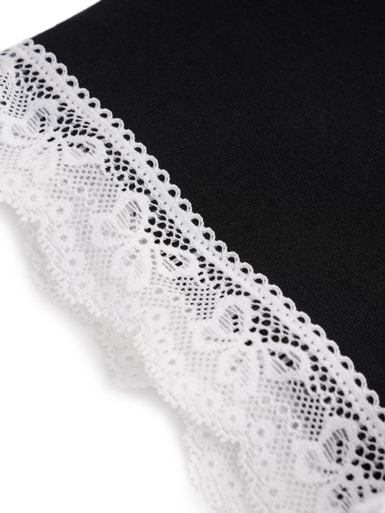 TCH Cute Bow Rhinestone Lace Sleeve T-Shirt