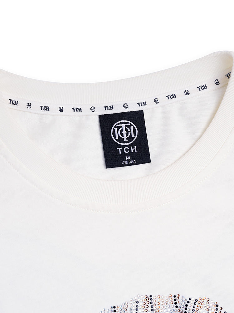 TCH Pre-sale Rhinestone Bear Print Graphic T-shirt Dress